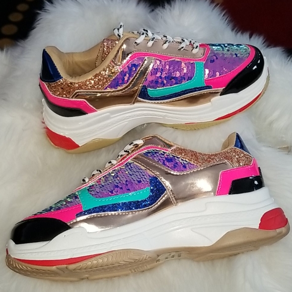 🇺🇲🌌🌈Glitter Bomb SneakersSize 8 and 8.5 available footwear YOKI - Picture 14 of 16